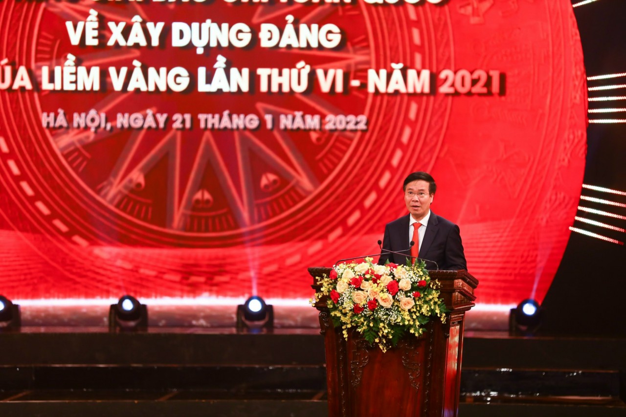 Thường trực Ban Bí thư Võ Văn Thưởng phát biểu chỉ đạo tại buổi lễ. Ảnh: Khánh Huy Thường trực Ban Bí thư Võ Văn Thưởng phát biểu chỉ đạo tại buổi lễ. Ảnh: Khánh Huy