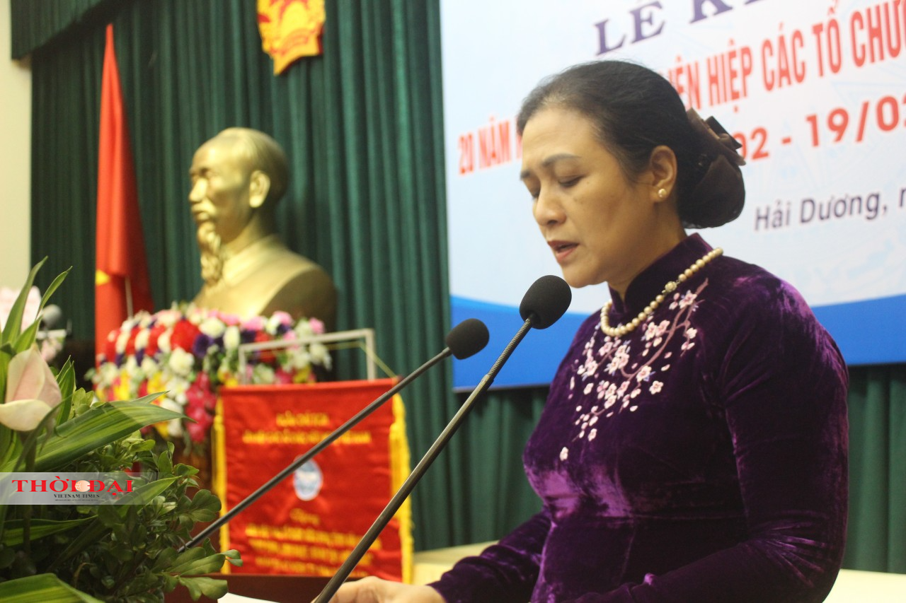 Đại sứ Nguyễn Phương Nga, Chủ tịch liên hiệp các tổ chức hữu nghị Việt Nam phát biểu tại hội nghị.