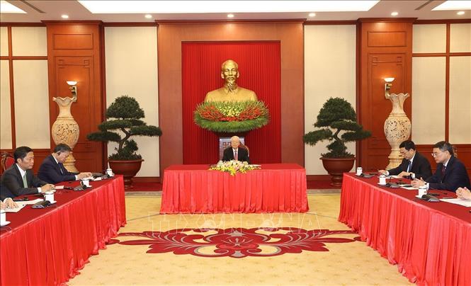 Tổng Bí thư Nguyễn Phú Trọng điện đàm với Thủ tướng Ấn Độ Narendra Modi Chú thích ảnh