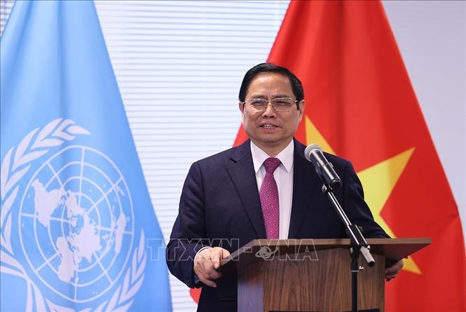 Thủ tướng làm việc với Phái đoàn đại diện thường trực Việt Nam tại LHQ Chú thích ảnh