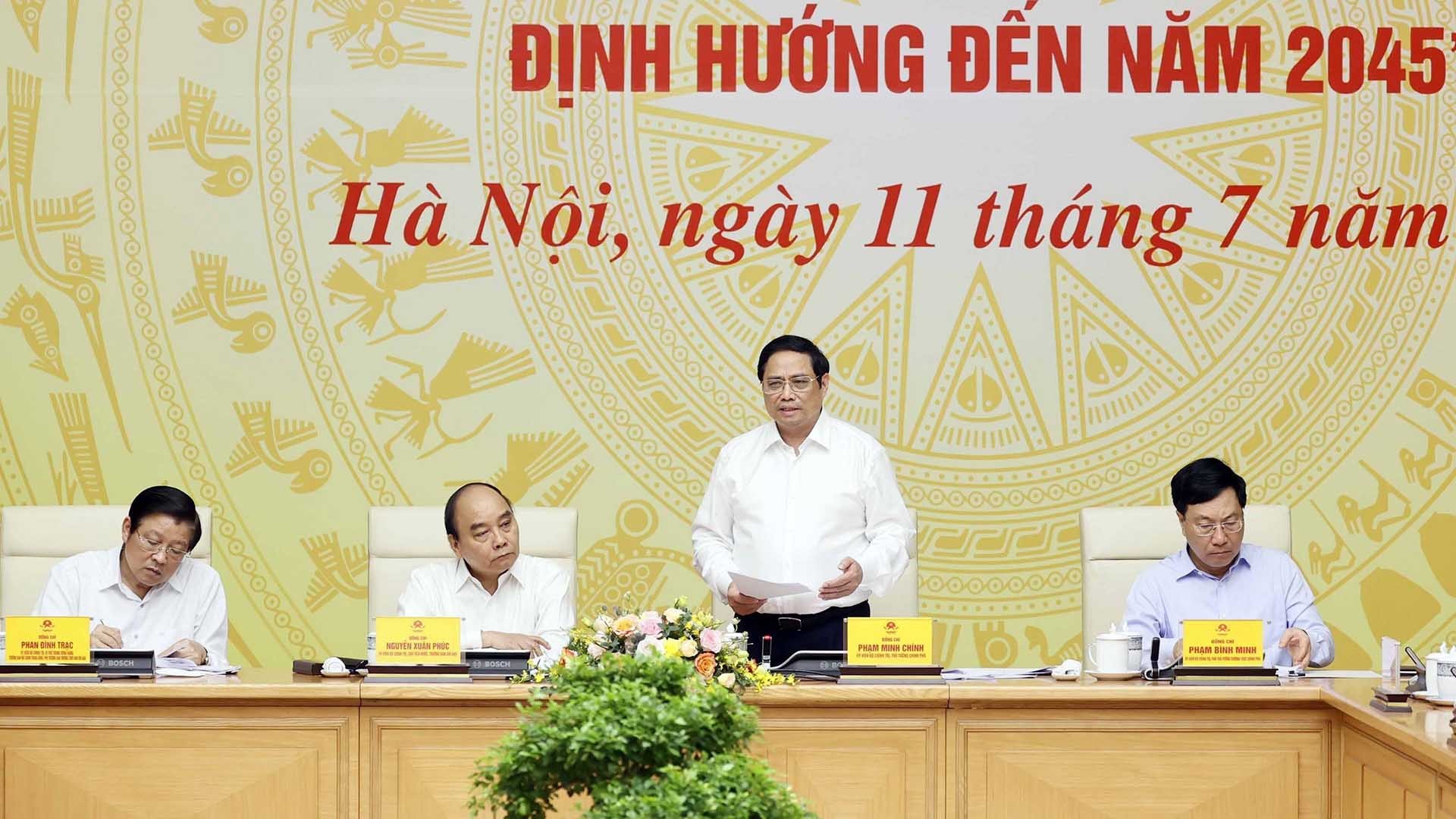 Thủ tướng Phạm Minh Chính phát biểu. (Nguồn: TTXVN) Thủ tướng Phạm Minh Chính phát biểu. (Nguồn: TTXVN)