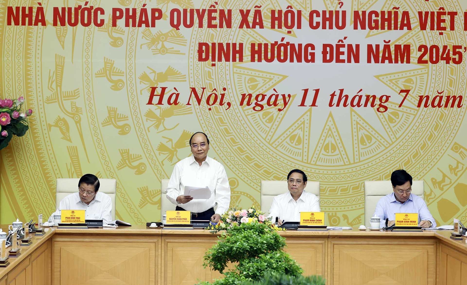 Chủ tịch nước Nguyễn Xuân Phúc phát biểu. (Nguồn: TTXVN) Chủ tịch nước Nguyễn Xuân Phúc phát biểu. (Nguồn: TTXVN)