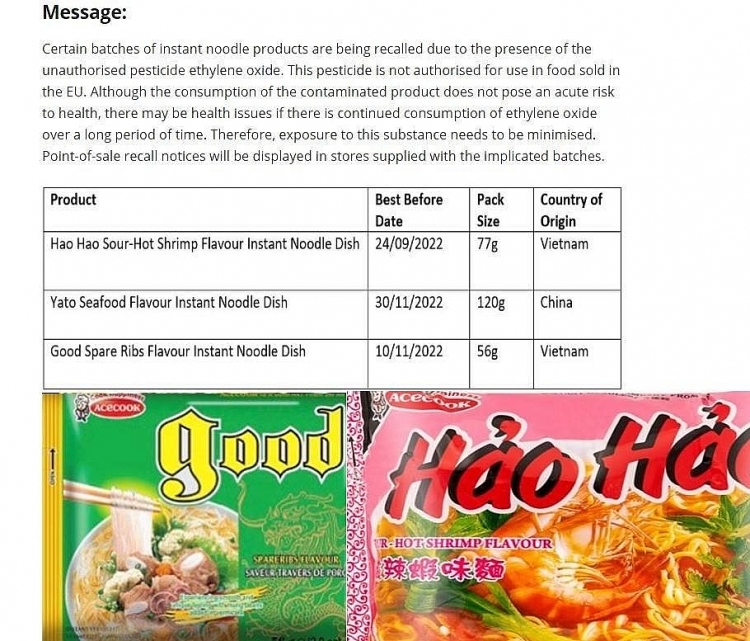 Vụ mì Hảo Hảo chứa chất cấm tại EU: Lời cảnh tỉnh với các doanh nghiệp xuất khẩu thực phẩm Vụ mì Hảo Hảo chứa chất cấm tại EU: Lời cảnh tỉnh với các doanh nghiệp xuất khẩu thực phẩm