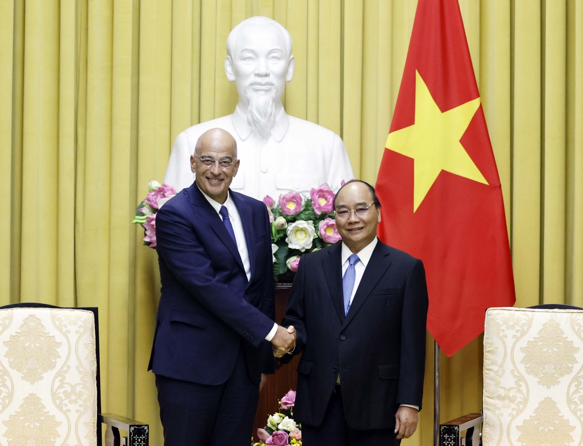 chu tich nuoc nguyen xuan phuc tiep bo truong ngoai giao hy lap hinh anh 1