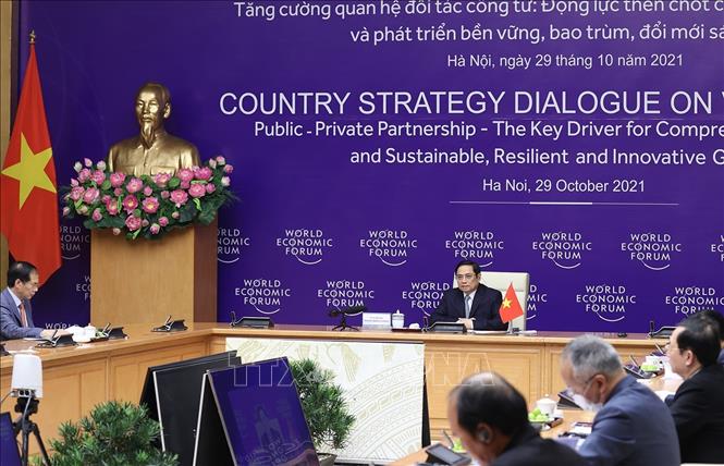 Đối thoại chiến lược quốc gia giữa Việt Nam và WEF: Tăng cường quan hệ đối tác công tư Chú thích ảnh
