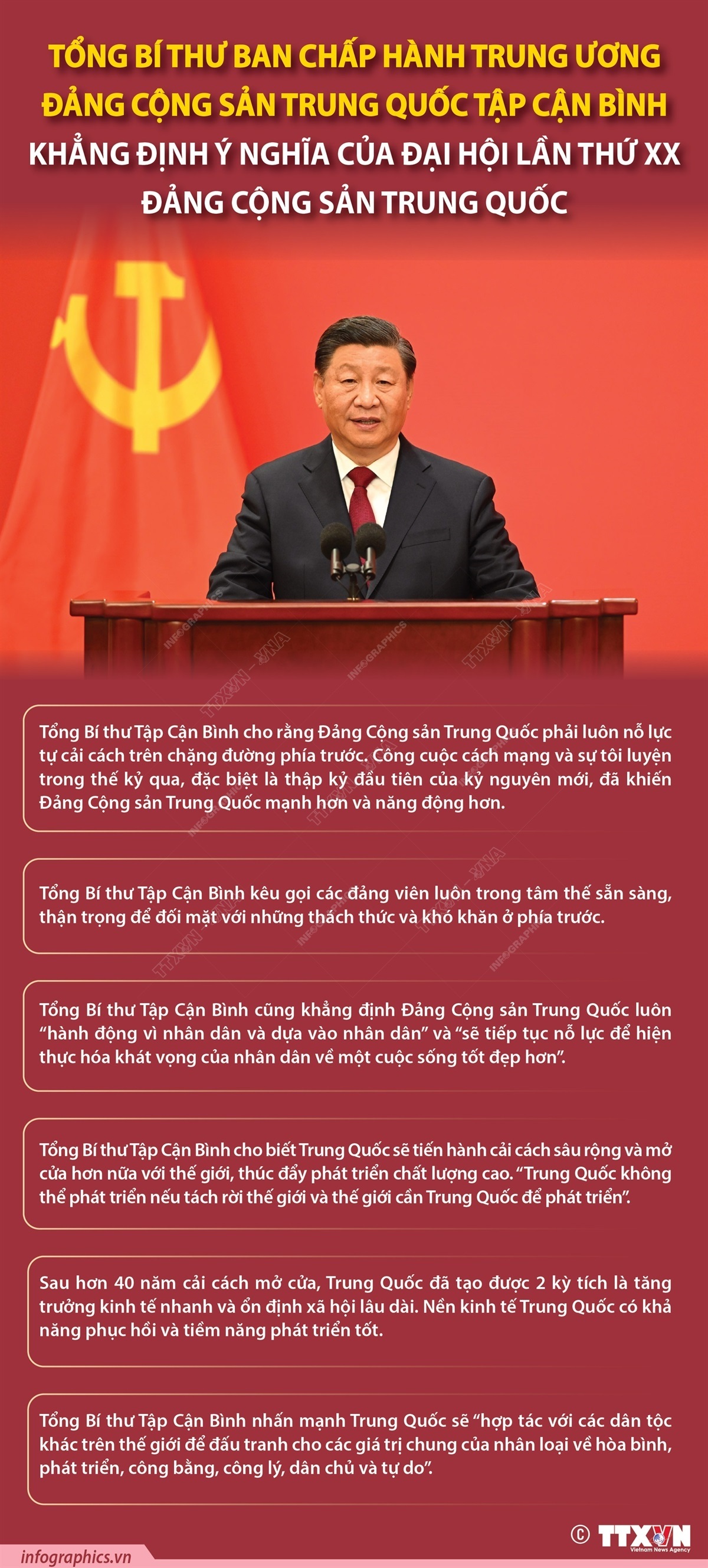 Tổng Bí thư BCH Trung ương Đảng Cộng sản Trung Quốc khẳng định ý nghĩa của Đại hội XX Chú thích ảnh