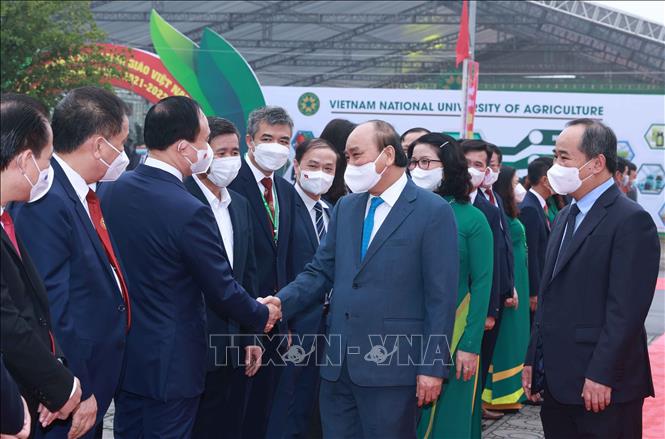 Chủ tịch nước dự Lễ kỷ niệm Ngày Nhà giáo Việt Nam tại Học viện Nông nghiệp Việt Nam Chú thích ảnh