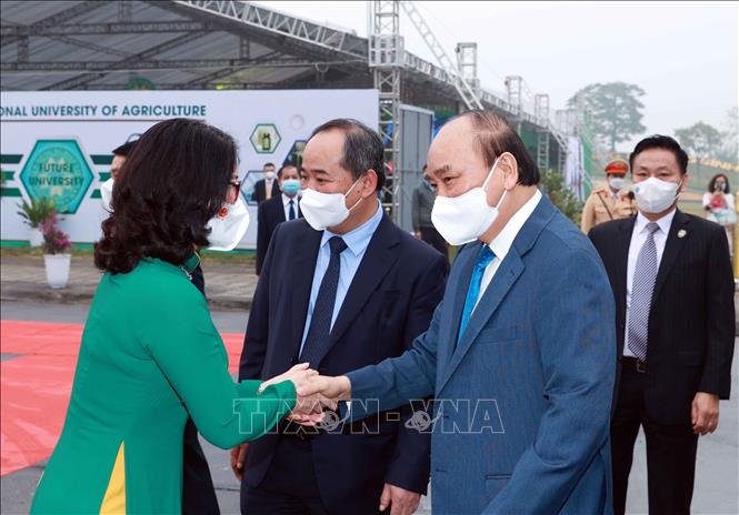 Chủ tịch nước dự Lễ kỷ niệm Ngày Nhà giáo Việt Nam tại Học viện Nông nghiệp Việt Nam Chú thích ảnh
