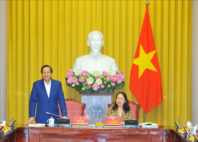 Phó Chủ tịch nước Võ Thị Ánh Xuân họp Hội đồng Bảo trợ Quỹ Bảo trợ trẻ em Việt Nam Chú thích ảnh