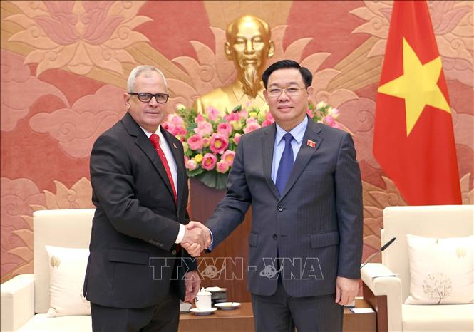 Chủ tịch Quốc hội Vương Đình Huệ tiếp Tổng Thư ký Quốc hội và Hội đồng Nhà nước Cuba Chú thích ảnh