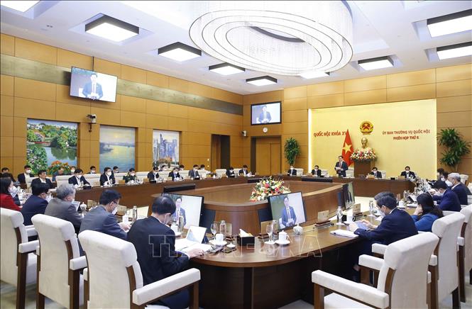 Ngày 21/12, tiếp tục Phiên họp thứ 6 của Ủy ban Thường vụ Quốc hội khóa XV Chú thích ảnh