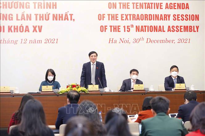 Kỳ họp bất thường lần thứ nhất, Quốc hội khóa XV: Đưa ra quyết sách kịp thời để phục hồi và phát triển kinh tế - xã hội Chú thích ảnh
