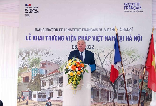 Chủ tịch Thượng viện CH Pháp dự Lễ khai trương trụ sở mới của Viện Pháp tại Việt Nam Chú thích ảnh