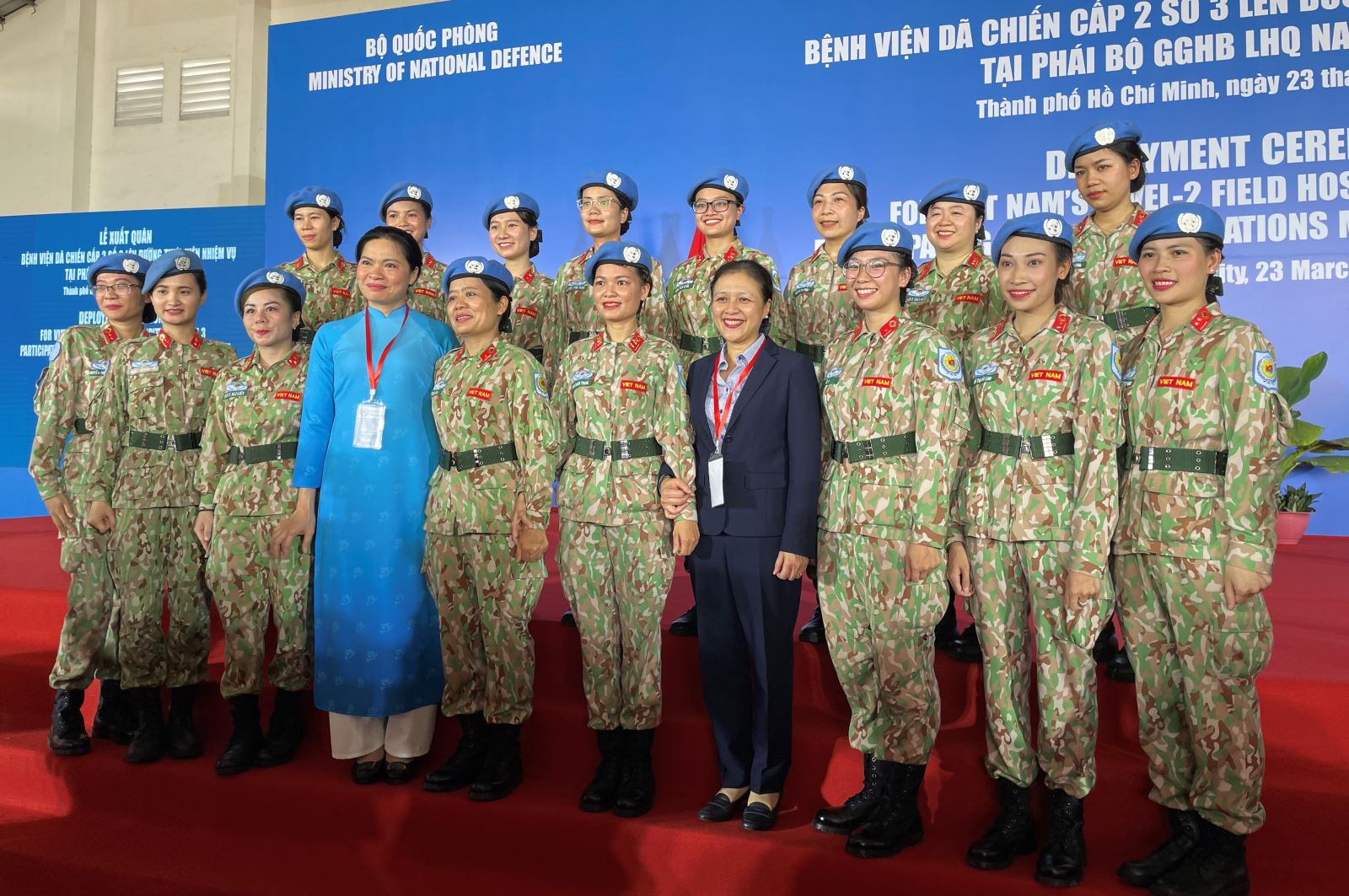 Lực lượng mũ nồi xanh Việt Nam thể hiện khả năng thích ứng nhanh tại các phái bộ Chú thích ảnh