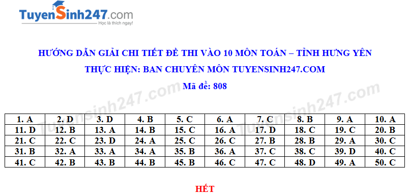 undefined 4811 dap an de thi tuyen sinh lop 10 mon toan vao thpt tinh hung yen nam 2020