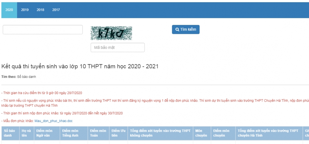 undefined 3843 tra cuu diem tuyen sinh lop 10 vao thpt ha tinh