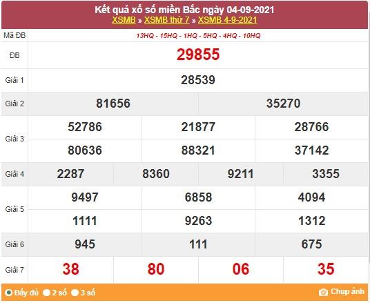 Kết quả XSMB ngày 5/9/2021 - Dự đoán, soi cầu trực tiếp xổ số miền Bắc hôm nay Kết quả XSMB ngày 5/9/2021 - Dự đoán, soi cầu trực tiếp xổ số miền Bắc hôm nay