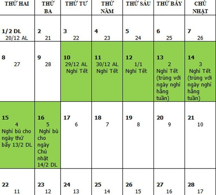 Tết Âm lịch 2021 có 7 ngày nghỉ, dịp lễ Quốc khánh 2/9/2021 được nghỉ 4 ngày Tết Âm lịch 2021 có 7 ngày nghỉ, dịp lễ Quốc khánh 2/9/2021 được nghỉ 4 ngày