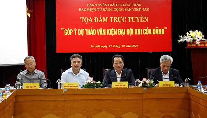 Các Văn kiện trình Đại hội XIII của Đảng được chuẩn bị rất công phu, bài bản Báo điện tử Đảng cộng sản Việt Nam, Trang tin điện tử Đại hội XIII đã thực hiện Tọa đàm trực tuyến Góp ý vào