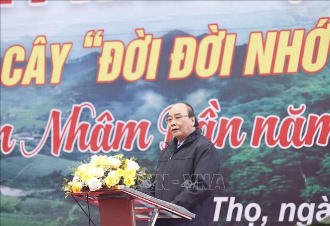 Chủ tịch nước Nguyễn Xuân Phúc phát động Tết trồng cây tại Phú Thọ Chú thích ảnh