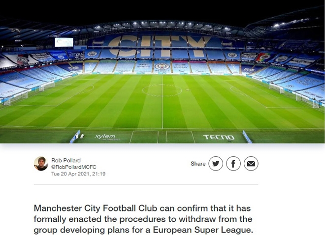 Theo chân MU, Chelsea và Man City tháo chạy khỏi Super League Theo chân MU, Chelsea và Man City tháo chạy khỏi Super League