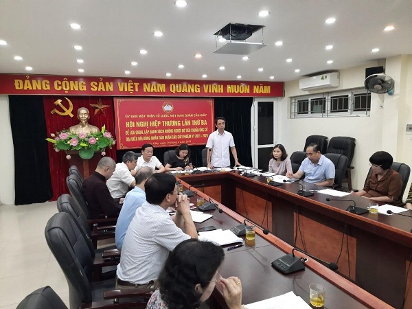 Hội nghị Hiệp thương lần thứ ba bầu cử đại biểu HĐND quận Cầu Giấy khóa VI, nhiệm kỳ 2021 - 2026 Hội nghị Hiệp thương lần thứ ba bầu cử đại biểu HĐND quận Cầu Giấy khóa VI, nhiệm kỳ 2021 - 2026