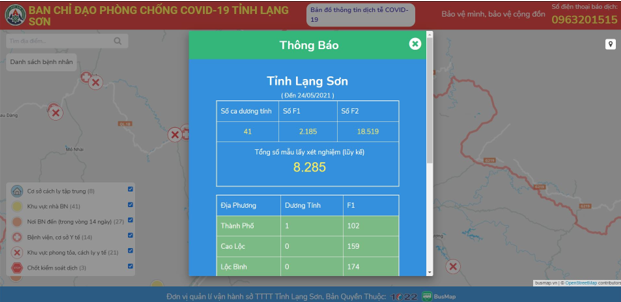 Lạng Sơn ra mắt bản đồ COVID-19 cập nhật tình hình dịch theo thời gian thực Lạng Sơn ra mắt bản đồ COVID-19 cập nhật tình hình dịch theo thời gian thực