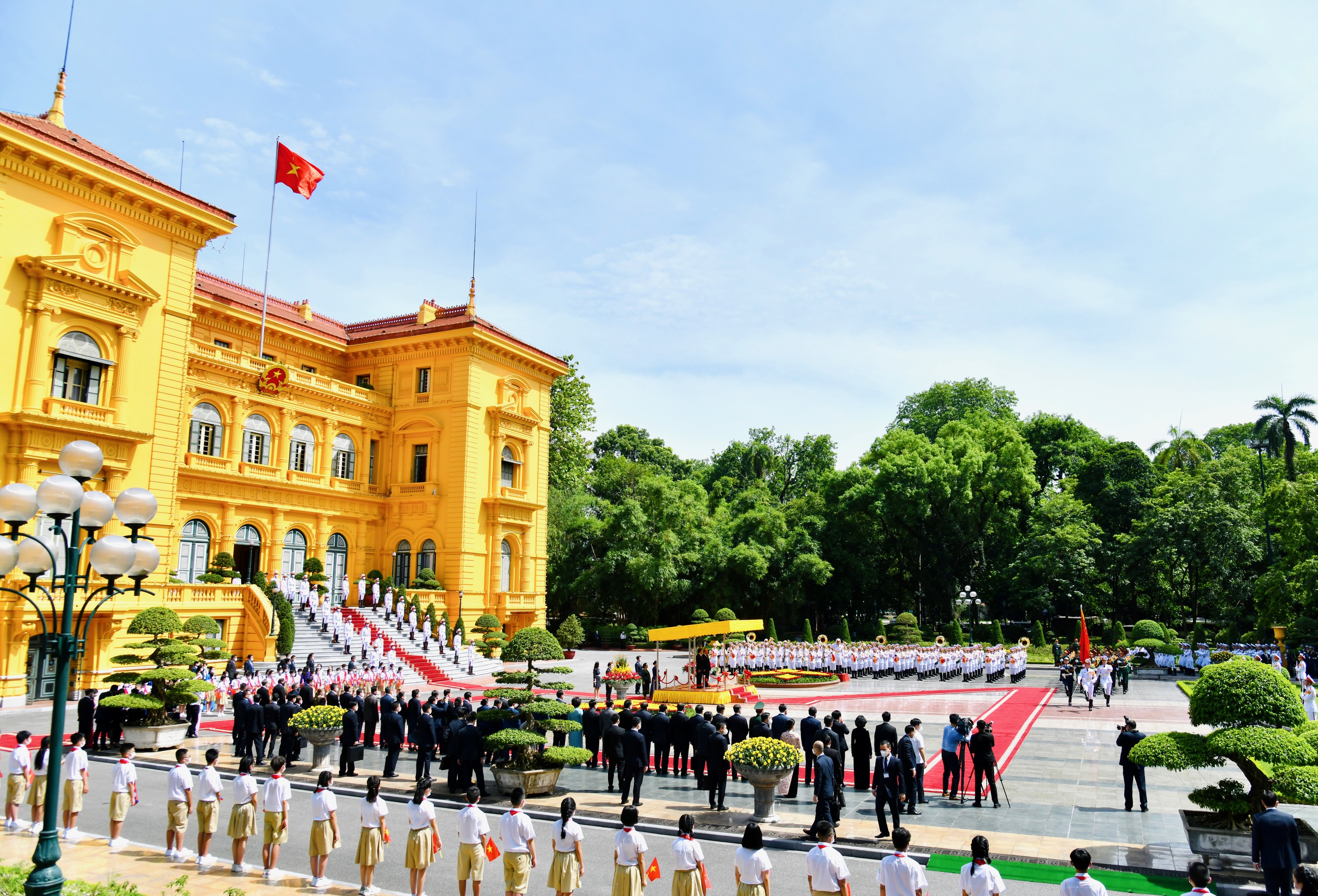 Chủ tịch nước Nguyễn Xuân Phúc chủ trì Lễ đón Tổng Bí thư, Chủ tịch nước Lào Chủ tịch nước Nguyễn Xuân Phúc chủ trì Lễ đón Tổng Bí thư, Chủ tịch nước Lào