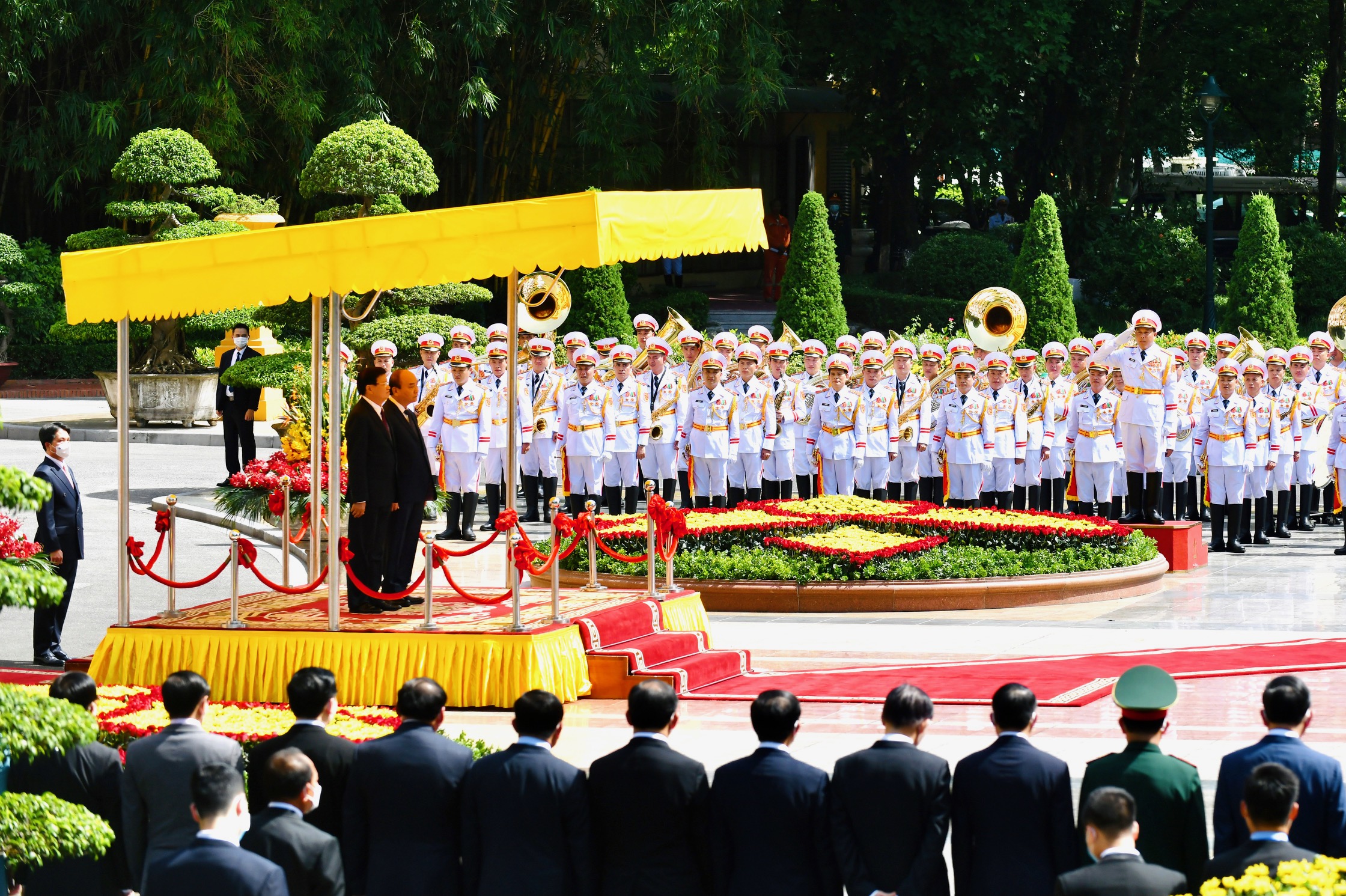 Chủ tịch nước Nguyễn Xuân Phúc chủ trì Lễ đón Tổng Bí thư, Chủ tịch nước Lào Chủ tịch nước Nguyễn Xuân Phúc chủ trì Lễ đón Tổng Bí thư, Chủ tịch nước Lào