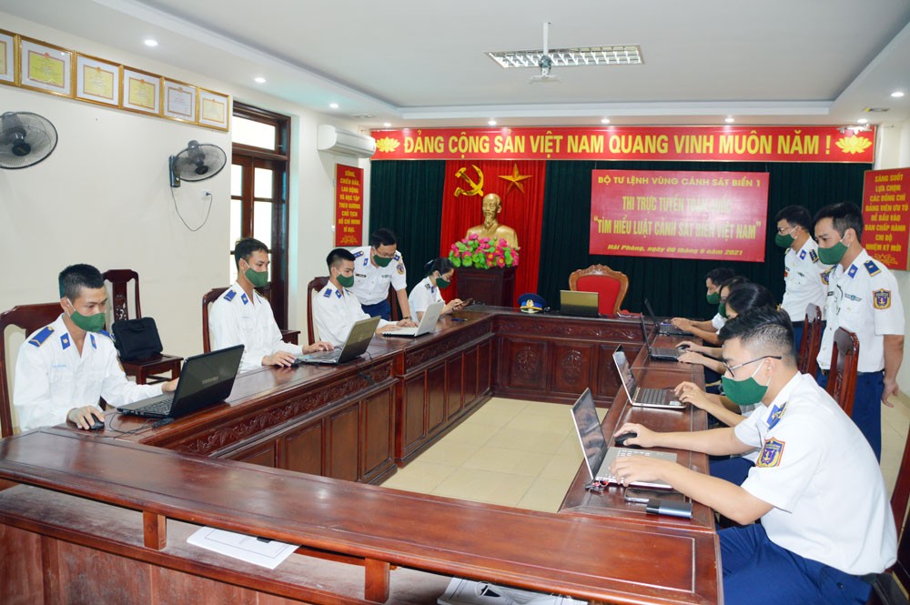 100% cán bộ, chiến sĩ BTL Vùng Cảnh sát biển 1 tham gia Cuộc thi tìm hiểu Luật Cảnh sát biển Việt Nam