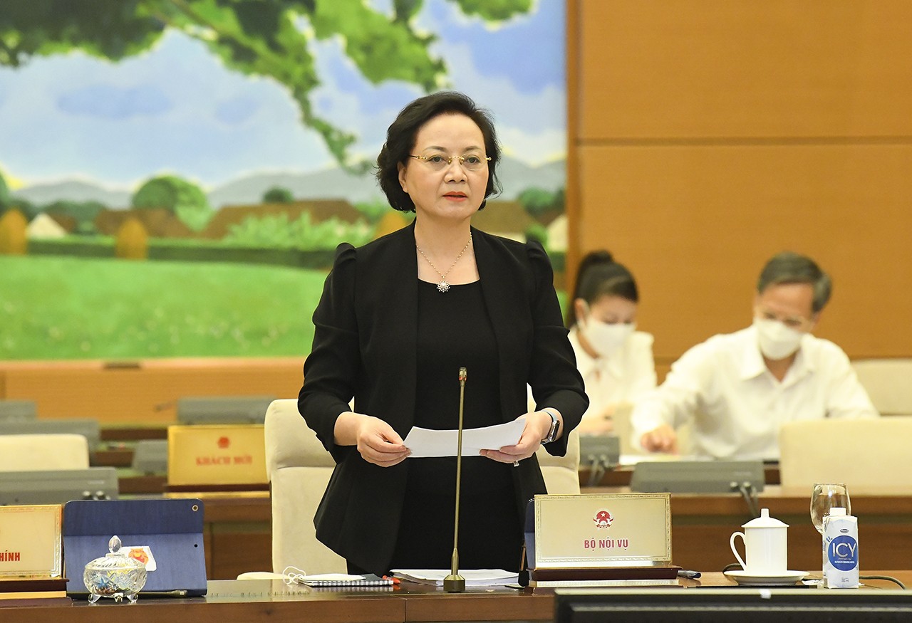 Bộ trưởng Bộ Nội vụ Phạm Thị Thanh Trà. Ảnh QH Bộ trưởng Bộ Nội vụ Phạm Thị Thanh Trà. Ảnh QH