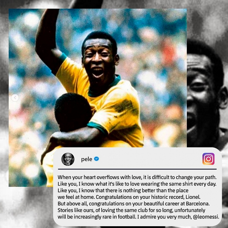 Bị Messi san bằng kỷ lục ghi bàn, 'Vua bóng đá' Pele gửi lời chúc mừng hậu bối Bị Messi san bằng kỷ lục ghi bàn, 'Vua bóng đá' Pele gửi lời chúc mừng hậu bối