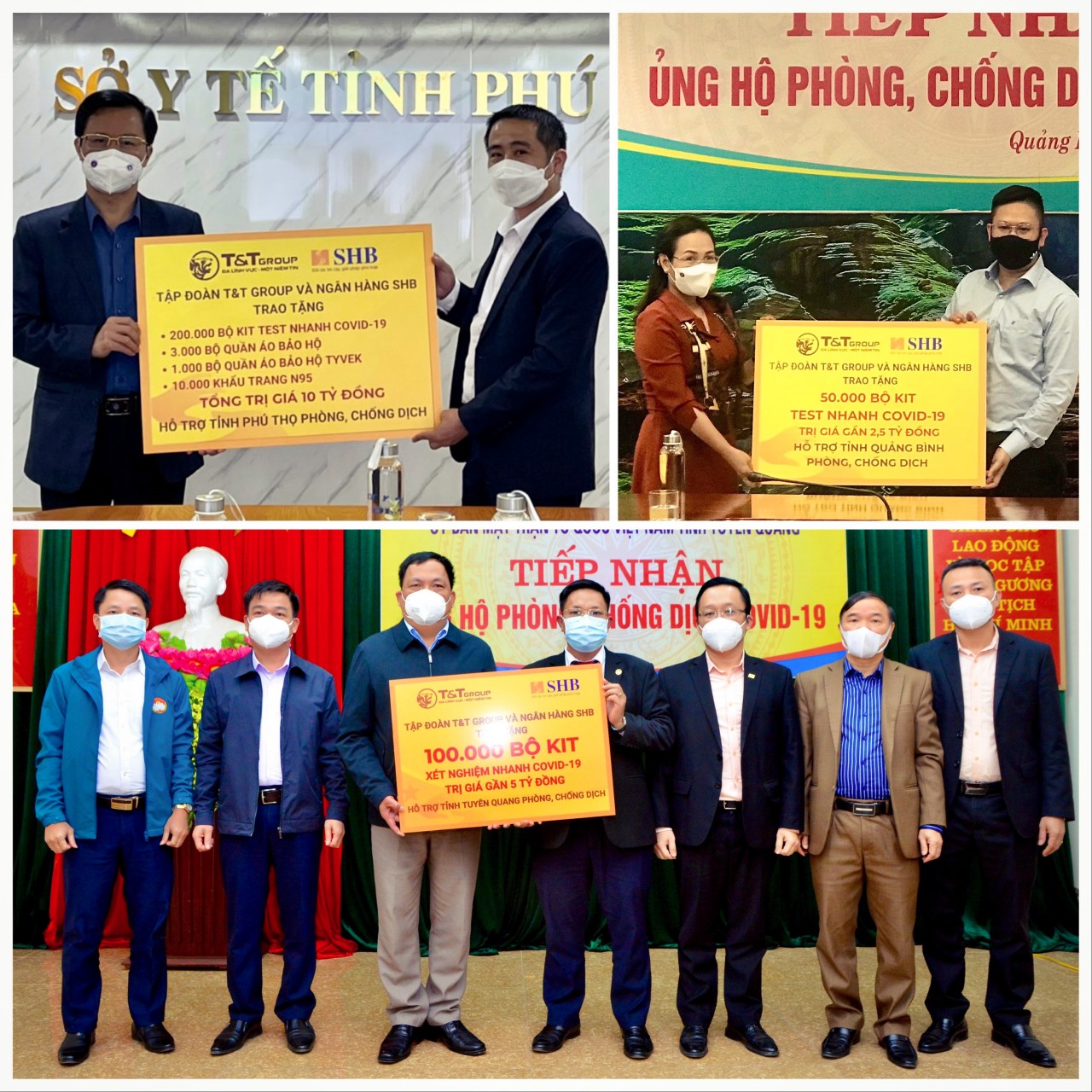 T&T Group và SHB tặng thiết bị, vật tư y tế trị giá 42 tỷ đồng giúp 8 tỉnh chống dịch T&T Group và SHB tặng thiết bị, vật tư y tế trị giá 42 tỷ đồng giúp 8 tỉnh chống dịch