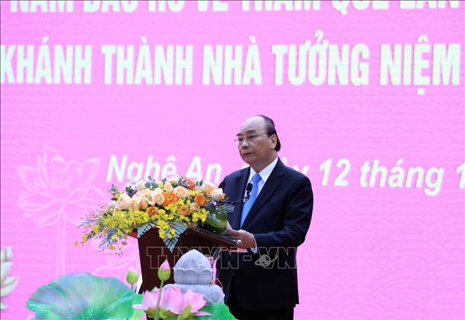 Chủ tịch nước dự Lễ kỷ niệm 60 năm ngày Bác Hồ về thăm quê hương lần thứ 2 Chú thích ảnh