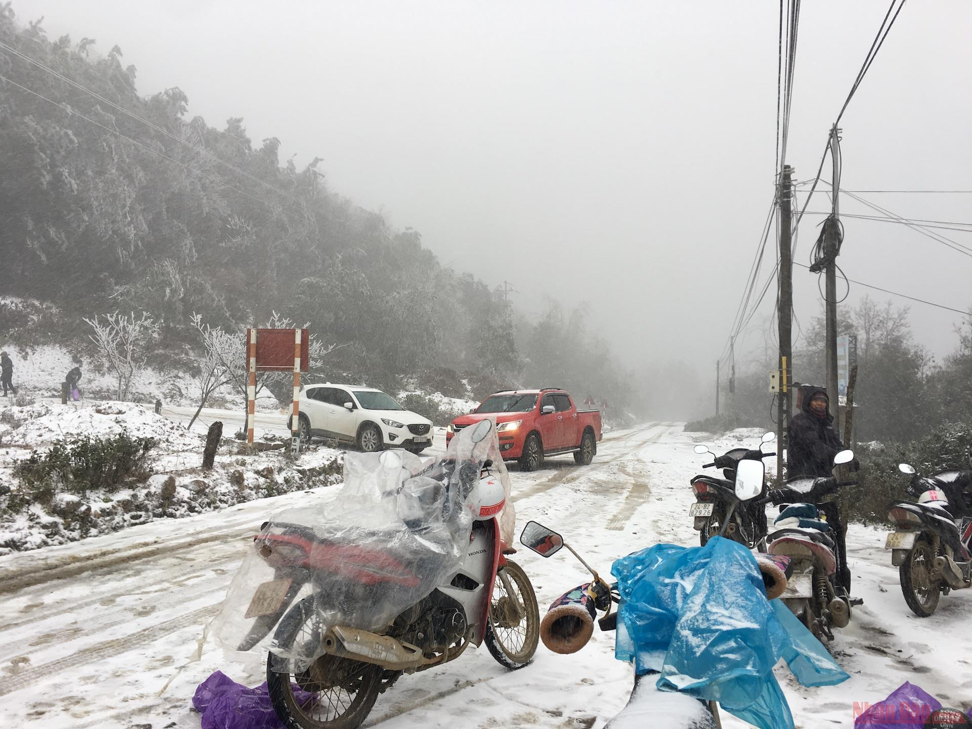 Northern Vietnam mountains engulfed in white snow Northern Vietnam mountains engulfed in white snow