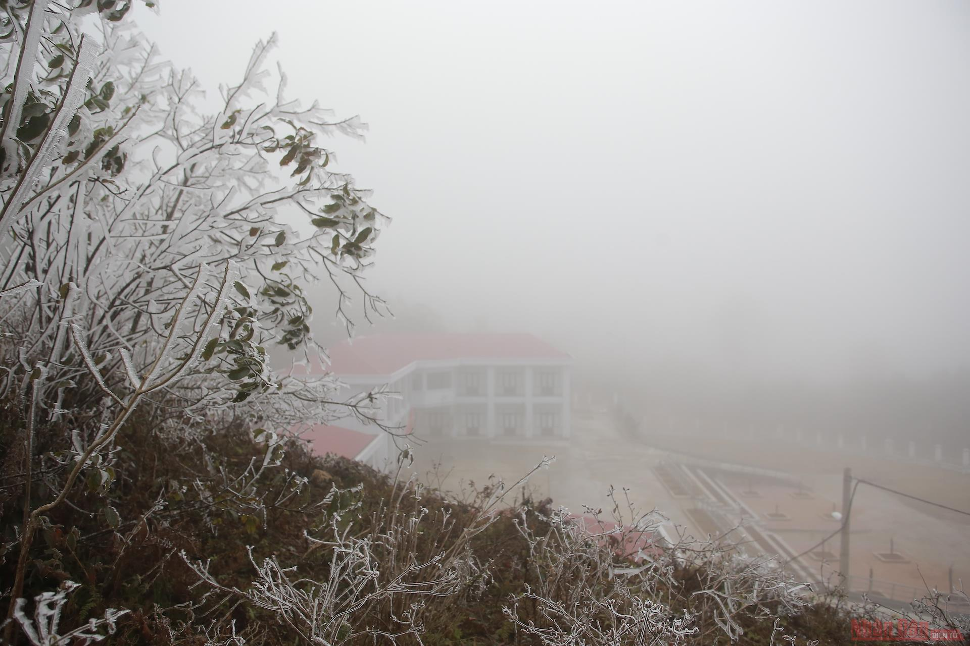 Northern Vietnam mountains engulfed in white snow Northern Vietnam mountains engulfed in white snow