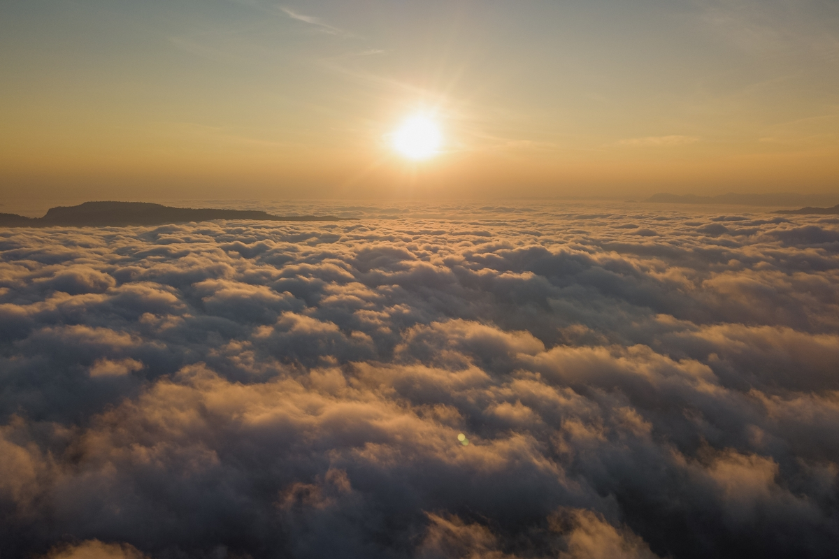 Beauty of cherry blossoms in seas of clouds in Mang Den town Beauty of cherry blossoms in seas of clouds in Mang Den town
