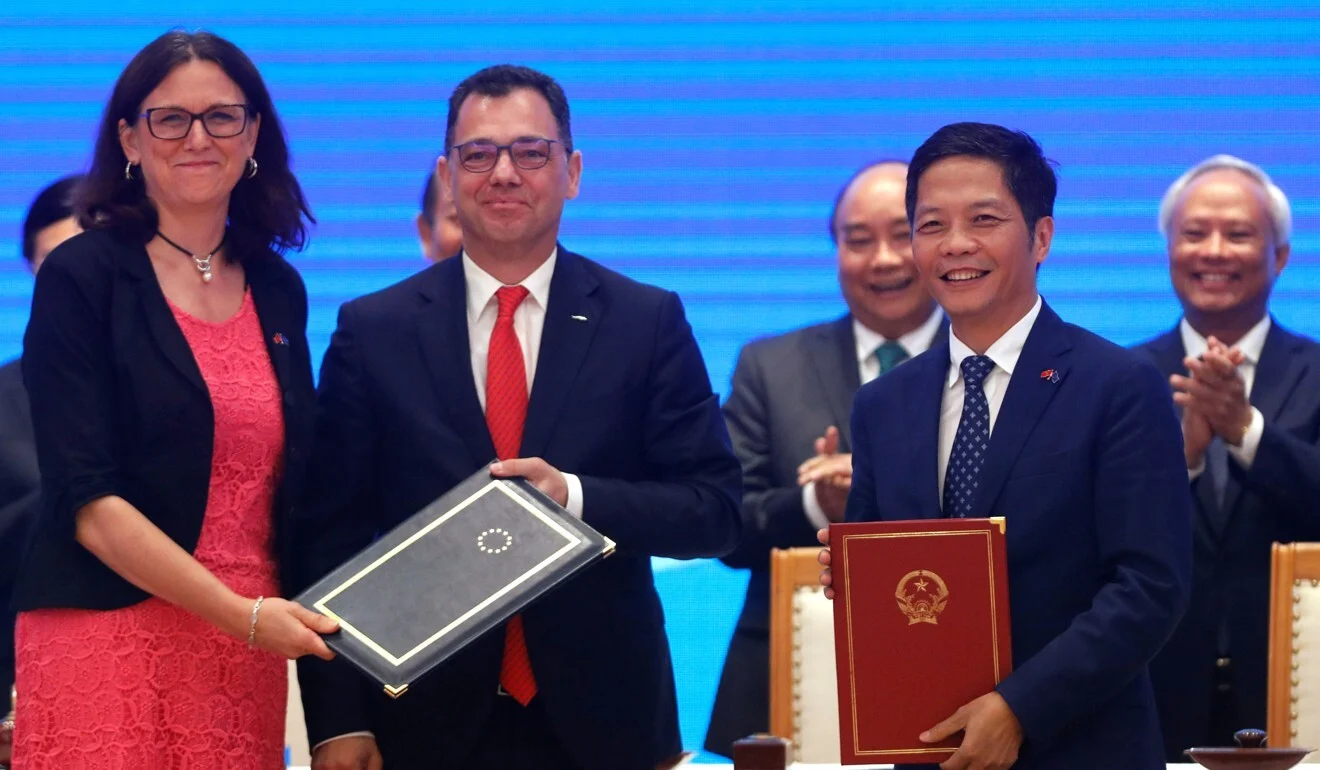 undefined The signing ceremony of EU-Vietnam Free Trade Agreement at the Government Office in Hanoi