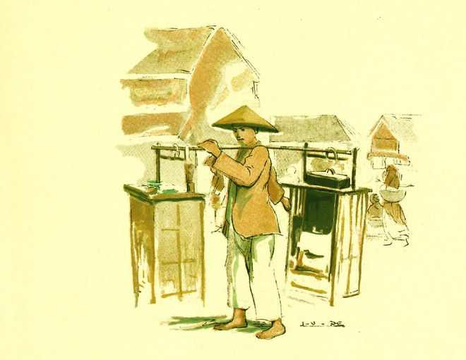 Street vendors in Hanoi in the old days Street vendors in Hanoi in the old days