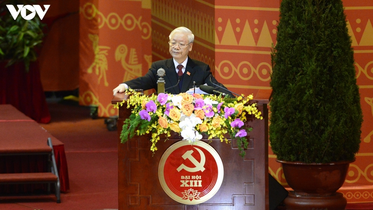 Vietnam Party Congress in western headlines Party General Secretary and State President Nguyen Phu Trong delivers a speech at the congress.
