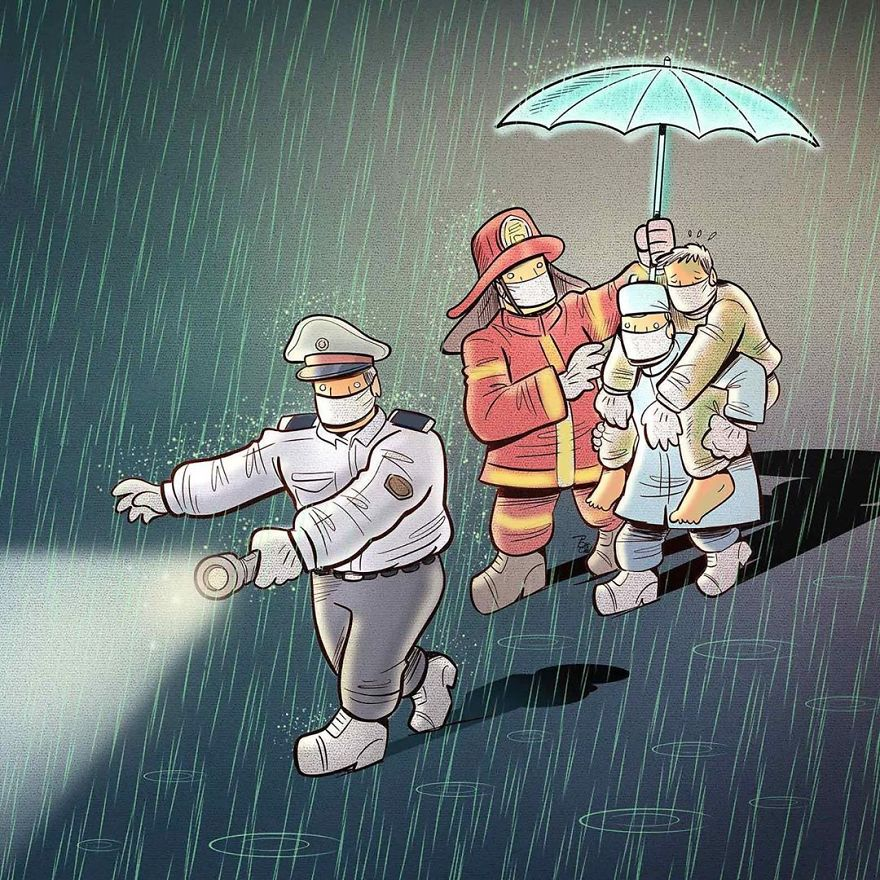 Illustrations by Iranian artist show the harsh reality of doctors during coronavirus outbreak illustrations by iranian artist show the harsh reality of doctors during coronavirus outbreak