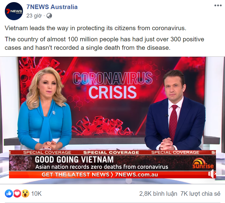7NEWS Australia runs 5-minute-news praising Vietnam's efforts on COVID-19 combat 7news australia vietnam wins over coronavirus by sense of community
