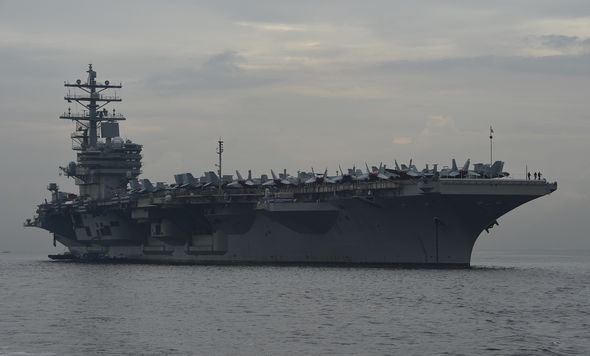 USS Ronald Reagan, one of the aircraft carriers sent to the South China Sea (Image: GETTY). 2049 uss ronald reagan 2607219