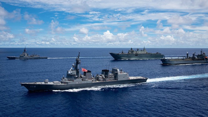 Tàu chiến Úc, Mỹ, Nhật đoàn kết đương đầu với Trung Quốc ở Biển Đông tàu chiến, Úc, Mỹ, Nhật Bản, tập trận, biển Đông, Trung Quốc, Hoàng Sa, Phú Lâm, tên lửa, công hàm, yêu sách, phi pháp - ảnh 3