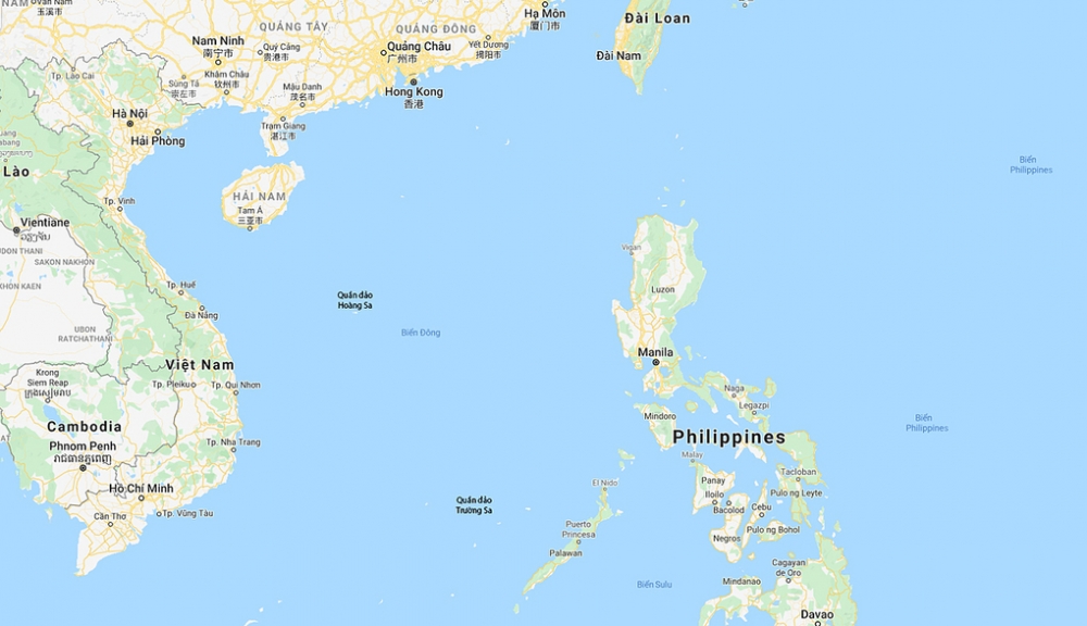 Bản đồ khu vực Biển Đông. Đồ họa: Google. 0643 my3