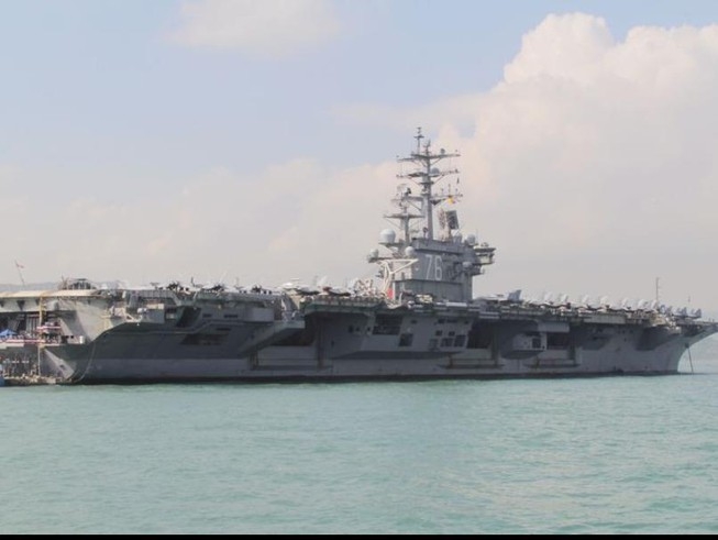 Tàu sân bay Mỹ USS Ronald Reagan. Ảnh: REUTERS 1956 tau2