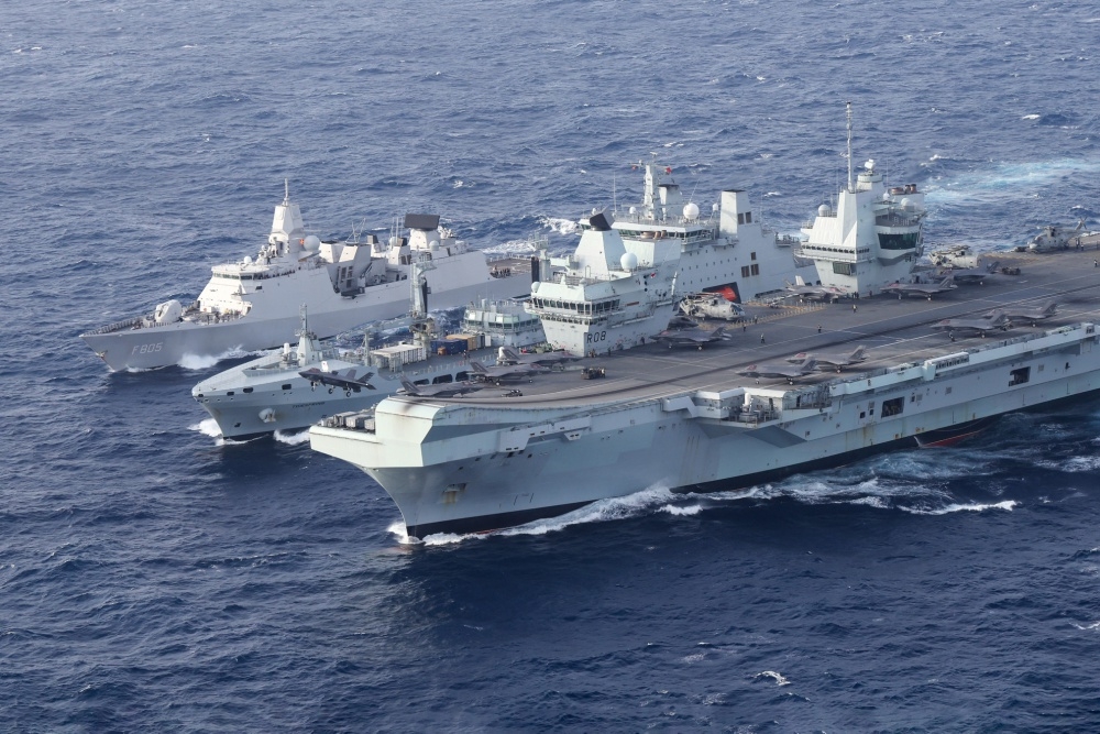 Nhóm tác chiến tàu sân bay HMS Queen Elizabeth hoạt động tại Biển Đông ngày 29.7 HẢI QUÂN HOÀNG GIA ANH