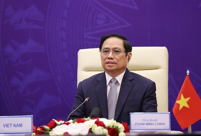 Thủ tướng Phạm Minh Chính phát biểu tại phiên thảo luận mở cấp cao của HĐBA về Tăng cường an ninh biển vào tối 9/8. (Nguồn: TTXVN) Thủ tướng Phạm Minh Chính phát biểu tại phiên thảo luận mở cấp cao của HĐBA về Tăng cường an ninh biển vào tối 9/8. (Nguồn: TTXVN)
