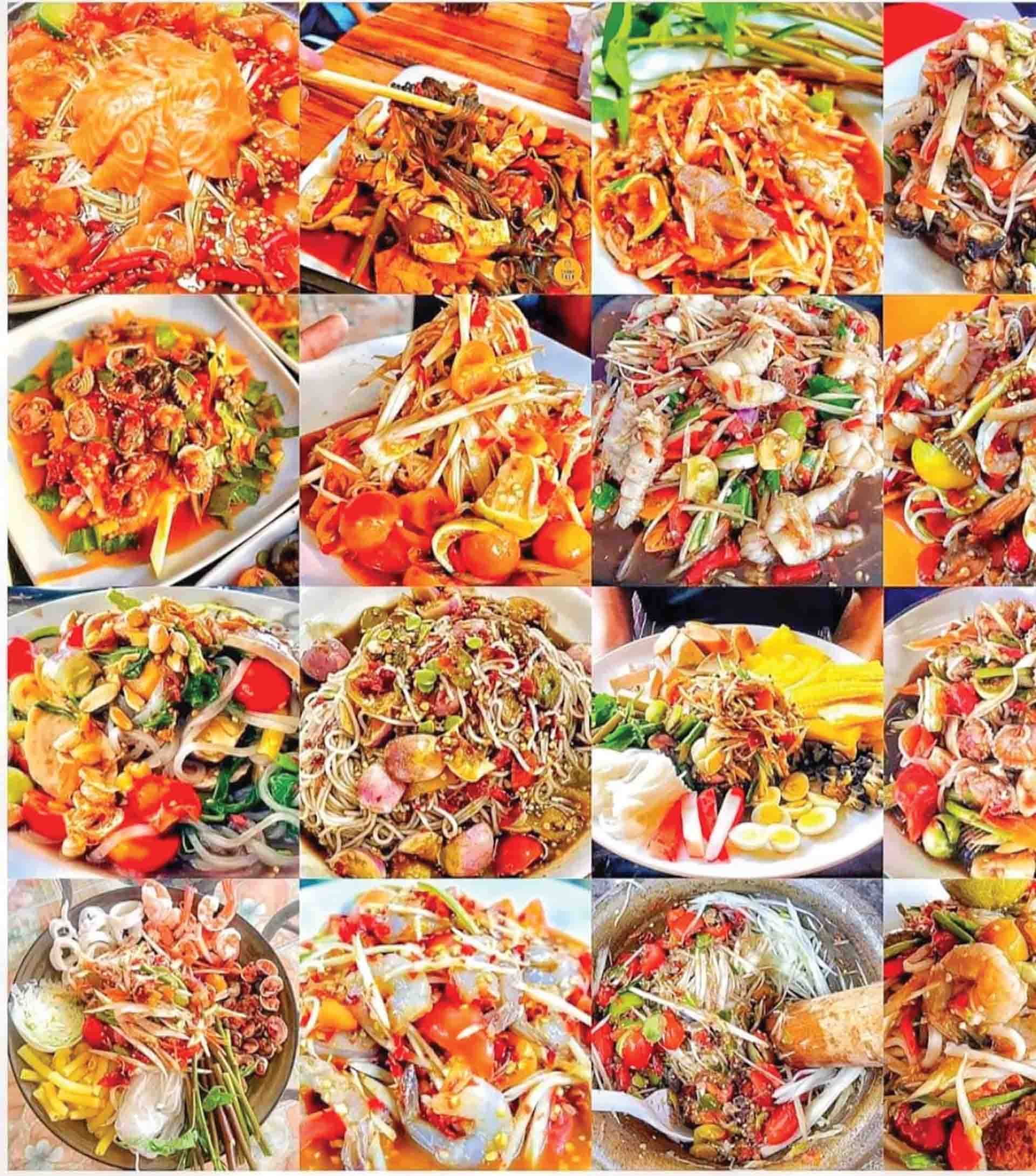 Các món nộm của nhà hàng Khua Lao. (Ảnh: Hoàng Phúc) Các món nộm của nhà hàng Khua Lao. (Ảnh: Hoàng Phúc)
