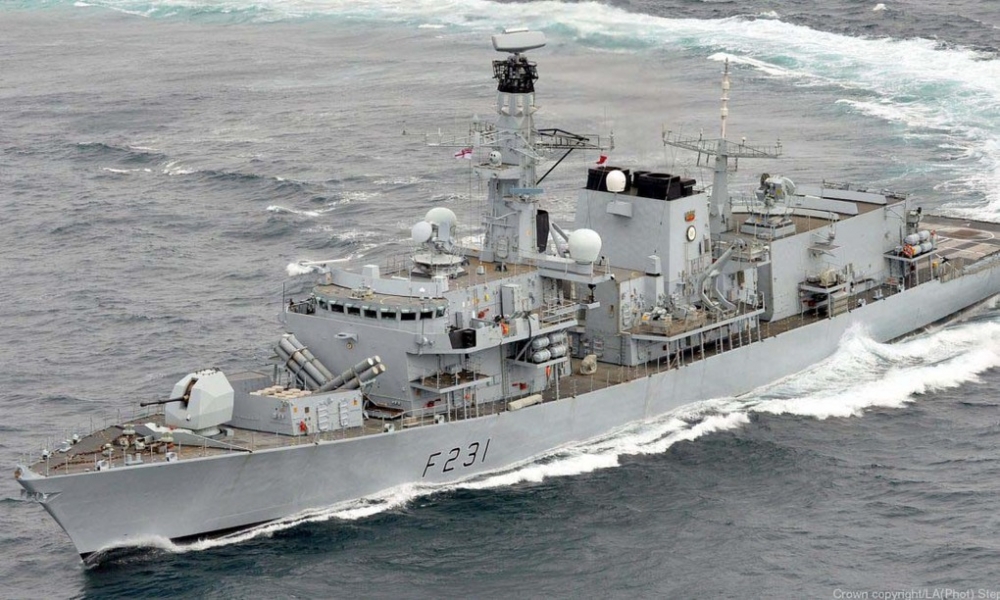 Tàu hộ vệ HMS Argyll của Anh diễn tập trên Biển Đông cùng hải quân Mỹ hồi tháng 1/2019. Ảnh: Royal Navy. 3054 tq3
